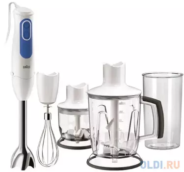 Блендер Braun MQ3045WH Aperitive, погружной, белый/синий