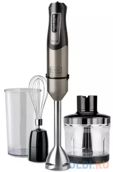 Блендер погружной Black+Decker BXHBA1200E 1200Вт серебристый чёрный