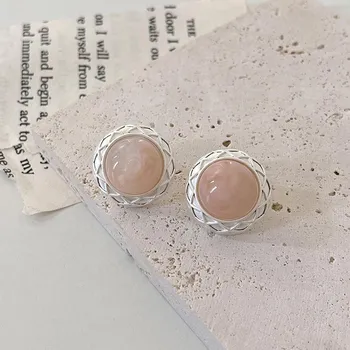 Овальные серьги винно-красного цвета, элегантные модные женские круглые серьги в стиле ретро, дворец, высокий художественный темперамент, эффектные ювелирные изделия, подарки для вечеринок