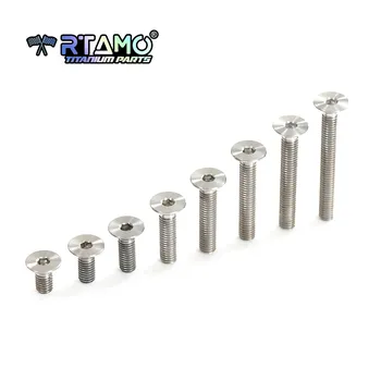 RTAMO M5X10-40 Титановый болт с потайной головкой и шестигранной головкой, винт для мотоцикла и велосипеда (1 шт.)