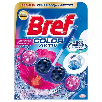 Средство для чистки унитаза Bref color-aktiv цветочная свежесть 50 гр