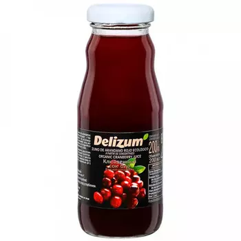 Сок Delizum Клюквенный 0.2 литра, стекло, 24 шт. в уп.
