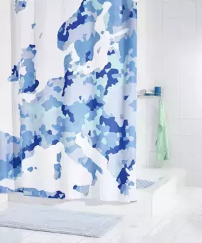 Штора для ванной «Ridder» Europe 47840 180/200 белая/голубая