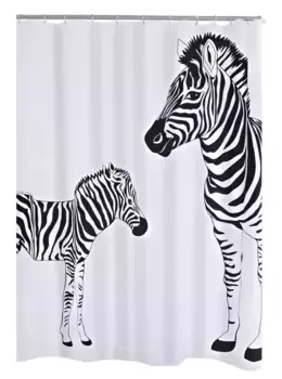 Штора для ванной «Ridder» Zebra 42311 180/200 белая/чёрная