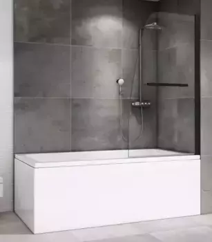 Шторка на ванну стеклянная «Abber» Ewiges Wasser AG50080B 80/140 прозрачная/чёрная универсальная