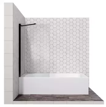 Шторка на ванну стеклянная «Ambassador» Bath Screens Black 16041206 70/140 прозрачная универсальная