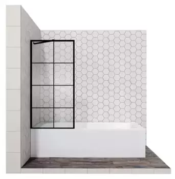 Шторка на ванну стеклянная «Ambassador» Bath Screens Black 16041208 70/140 прозрачная универсальная