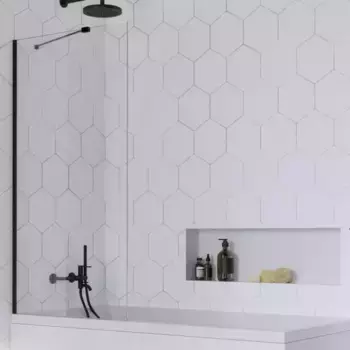 Шторка на ванну стеклянная «Radaway» Idea Black PNJ II 80/150 прозрачная/чёрная универсальная