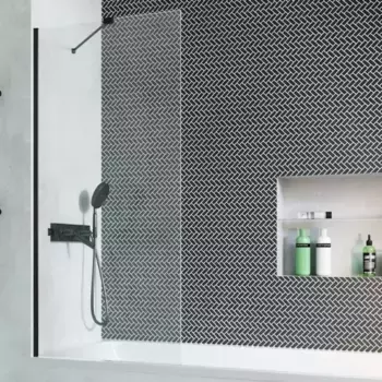 Шторка на ванну стеклянная «Radaway» Modo PNJ Black 80/150 прозрачная/чёрная универсальная