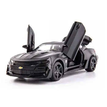 Новая игрушечная модель автомобиля Camaro 1/32 из цинкового сплава, литая под давлением, с 4 открывающимися дверями, звуком и светом, подходит для мальчиков, подарочная коллекция красный