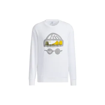 Adidas Neo Fun Print Crew Neck Pullover Sweatshirt Мужская толстовка Белый HG6593 XL