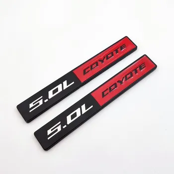 2x металлический логотип COYOTE 5,0 л, значок на боковое крыло 5,0, 3D турбо-наклейка, наклейка на дверь автомобиля для M/ustang GT чёрный