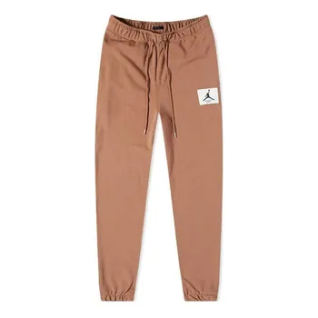 Спортивные штаны Air Jordan Solid Color Label Lacing Bundle Feet Sports Pants Men's Earthy Yellow, коричневый