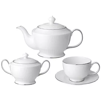 Чайный сервиз белый из фарфора на 6 персон 14 предметов Garden Whisper Porcelain Set
