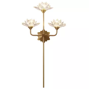 Бра Хрустальный Цветок Лотоса Lotus flower Wall Clear Glass 3