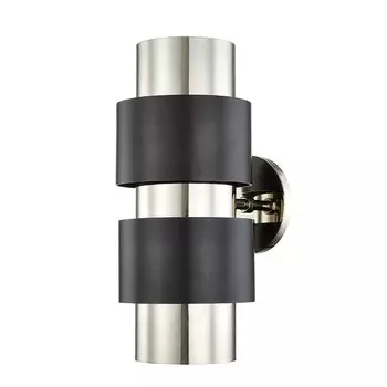 Бра Hudson Valley 9420-PNOB Cyrus 2 Light Wall Sconce In Polished Nickel/Old Bronze Combo