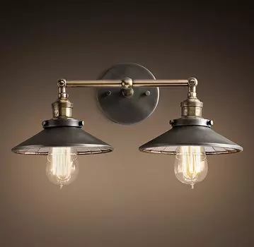 Бра Loft Cone 20th c.Factory filament Pendant Reflector Double