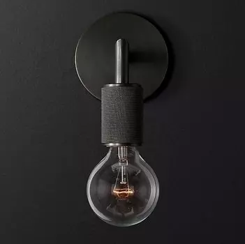 Бра RH Utilitaire Single Sconce Black