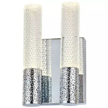 Бра с двумя плафонами Dew Drops Tube Duo Chrome Wall Lamp
