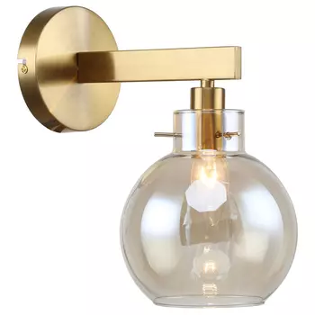 Бра с плафоном коньячного цвета Carmella Globe Brass