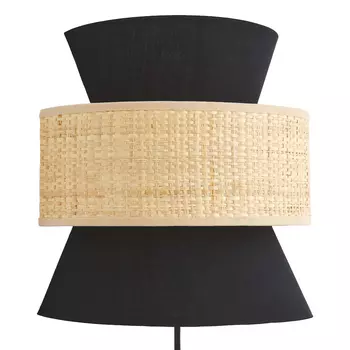 Бра с плетеным декором Bonnie Wicker Black Wall Lamp