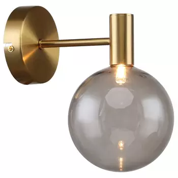 Бра с выдувным плафоном коньячного цвета Carmella Globe Brass