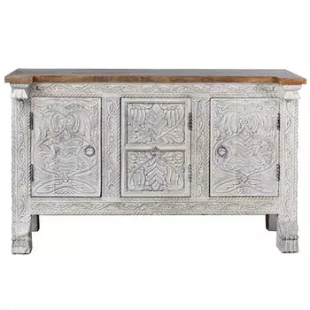 Буфет c резьбой из массива манго Grey Mango