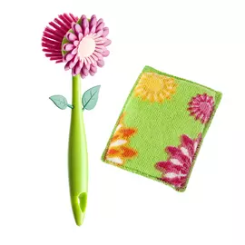 Щетка с губкой для посуды Vigar Flower Power 2956