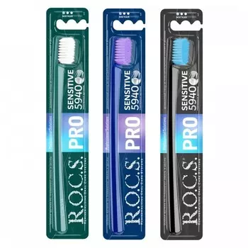 Щетка зубная Rocs PRO SENSITIVE мягкая в ассортименте