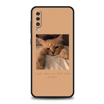 Милый чехол для телефона с изображением кота для Samsung A54 A52 A24 A14 A50 A72 A70 A10 A30 A40 A20S A20E A02S A12 A22 A34 A42 A32 5G A04s Samsung A04