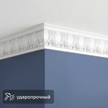 Молдинг потолочный полистирол Де-Багет ДМ 02/40 белый 13x40x2000 мм