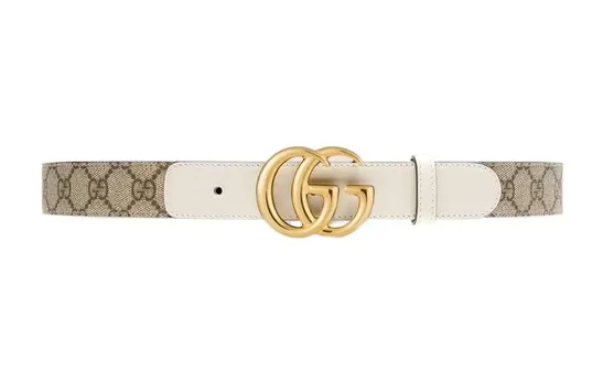 Ремень кожаный Gucci женский, бежевый