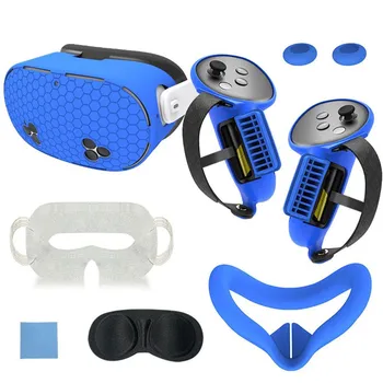 для Meta Quest 3S аксессуары, Quest 3S VR силиконовая маска для лица, VR Shell Cover, Quest 3S Touch Controller Grip Cover, крышка объектива, крышка для глаз чёрный