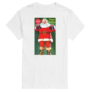Винтажная футболка с изображением Санта-Клауса Big & Tall Coca-Cola Licensed Character, белый
