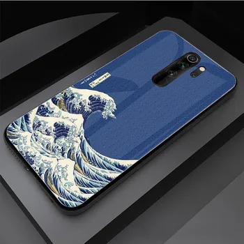 Японский художественный закаленный стеклянный чехол для телефона Redmi Note 5 6 7 8 Pro Note8T Note9S Redmi8 9 Cover Shell Redmi Note 6