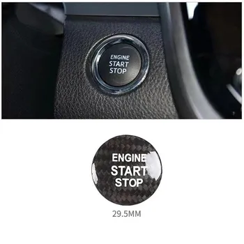 Углеродное волокно, кнопки запуска двигателя, декоративные наклейки для Toyota Corolla Yaris Chr Auris Prado Rav4 Prius Camry Fort красный