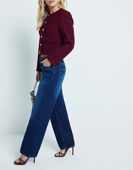 Джинсы Petite прямого кроя темно-синего цвета River Island