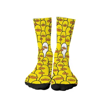 Носки унисекс Happy Socks с мультяшным абстрактным милым принтом утки, мягкие удобные носки в стиле Харадзюку, носки в стиле хип-хоп, аксессуары, новинка, забавный подарок One Size