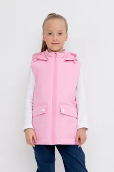 Жилет с капюшоном для девочки для девочек CROCKID, ВК 35011/6 ГР, цвет - розовый