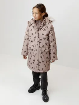 Пальто для девочек CROCKID, ВК 38123/н/1 ГР, цвет - кофейный