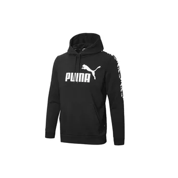 Puma Logo Hooded Sweatshirt Мужские топы Черный 584128-01 M