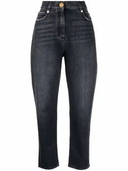 Balmain джинсы бойфренды с заниженной талией, черный