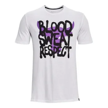 Футболка project rock payoff short sleeve t-shirt 'white purple black' Under Armour, белый