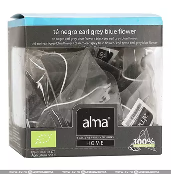 Чай черный «Эрл Грей» Organic, Alma Home, 15 х 1.86г Испания