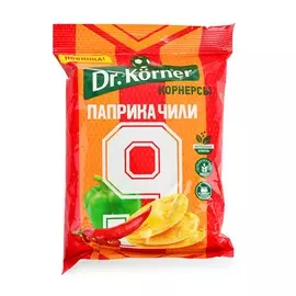 Чипсы цельнозерновые Dr.Korner кукурузно-рисовые с паприкой и чили 50г Россия