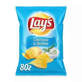 Чипсы картофельные Lay's со сметаной и зеленью 80 г Россия