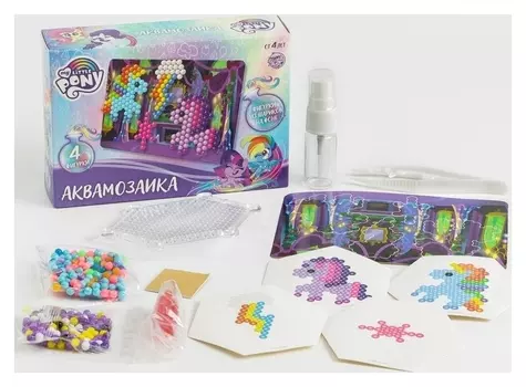 Аквамозаика с декорациями, My Little Pony, 4 фигурки