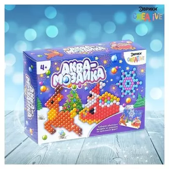 Аквамозаика с декорациями Сани Деда Мороза