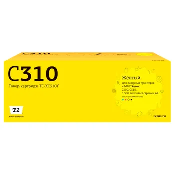 Картридж лазерный T2 TC-XC310Y (006R04367), желтый, 5500 страниц, совместимый для Xerox C315/C310