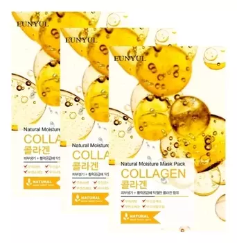 Тканевая маска для лица с коллагеном Natural Moisture Mask Pack Collagen: Маска 3*22мл